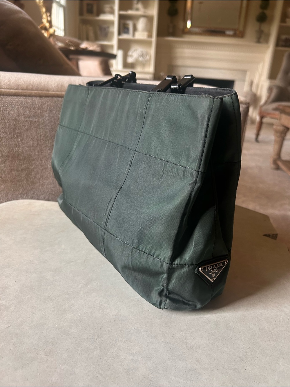 PRADA Shoulder Bag in Dark Green with Chain Strap - Picture 4 of 10
